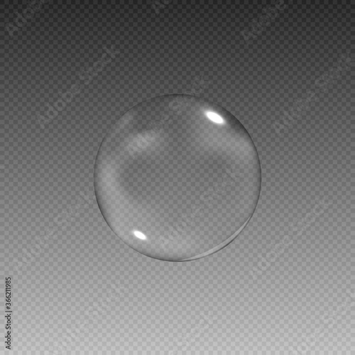 Realistic soap bubbles with rainbow reflection set of isolated vector illustrations.