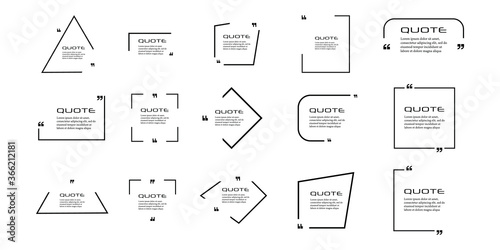 Quote box frame, big set. Quote box icon. Texting quote boxes. background. Vector illustration.