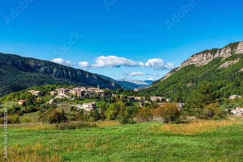Village of Saint Julien du Verdon at Lac de Castillon in Provence, France