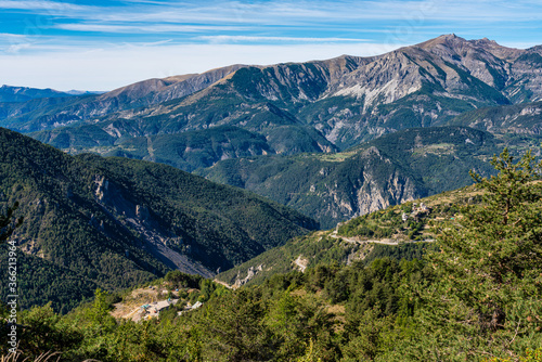 Panoramic view of the Mercantour National Park near Valberg  French Alps