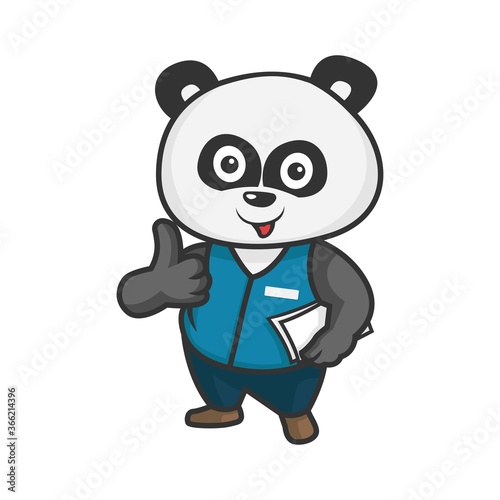 Fototapeta Naklejka Na Ścianę i Meble -  panda Credit Services character vector illustration
