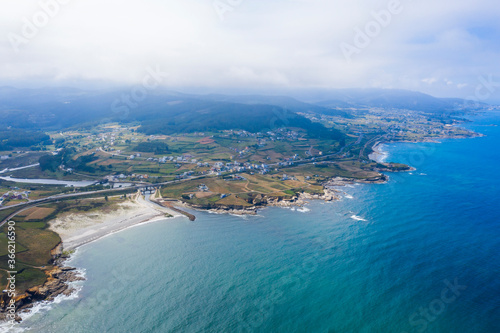 Aerial view of Foz coast in A Mariña Lugo Galicia Spain © elfarero