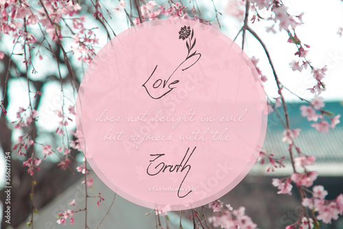 Fotografia Love rejoice with truth | Bible Verse