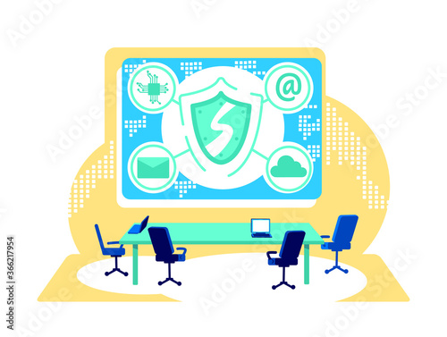 Cyber control flat concept vector illustration