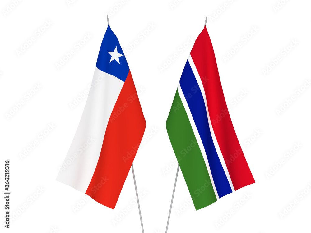 Chile and Republic of Gambia flags