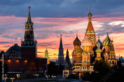 moscow kremlin at sunset