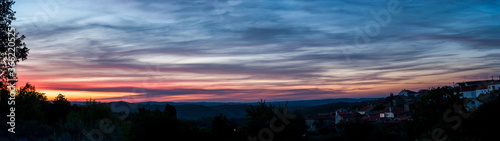 Panoramic colorful sunset from the countryside © Jose