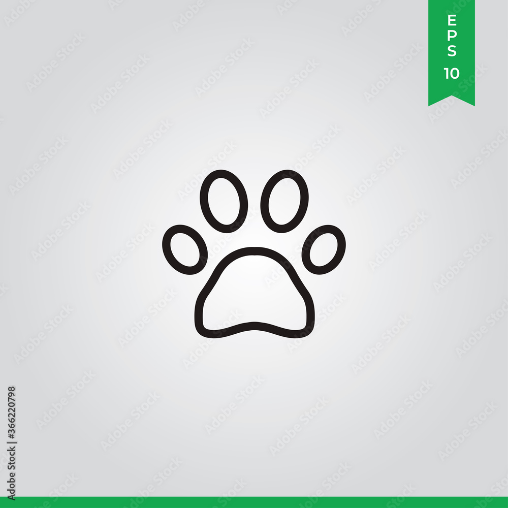 Paw icon vector. Pet sign Paw icon vector. Pet sign