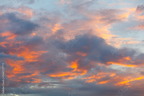 Evening sky with red clouds