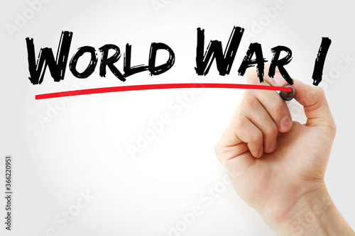 Photography World War I text with marker, concept background