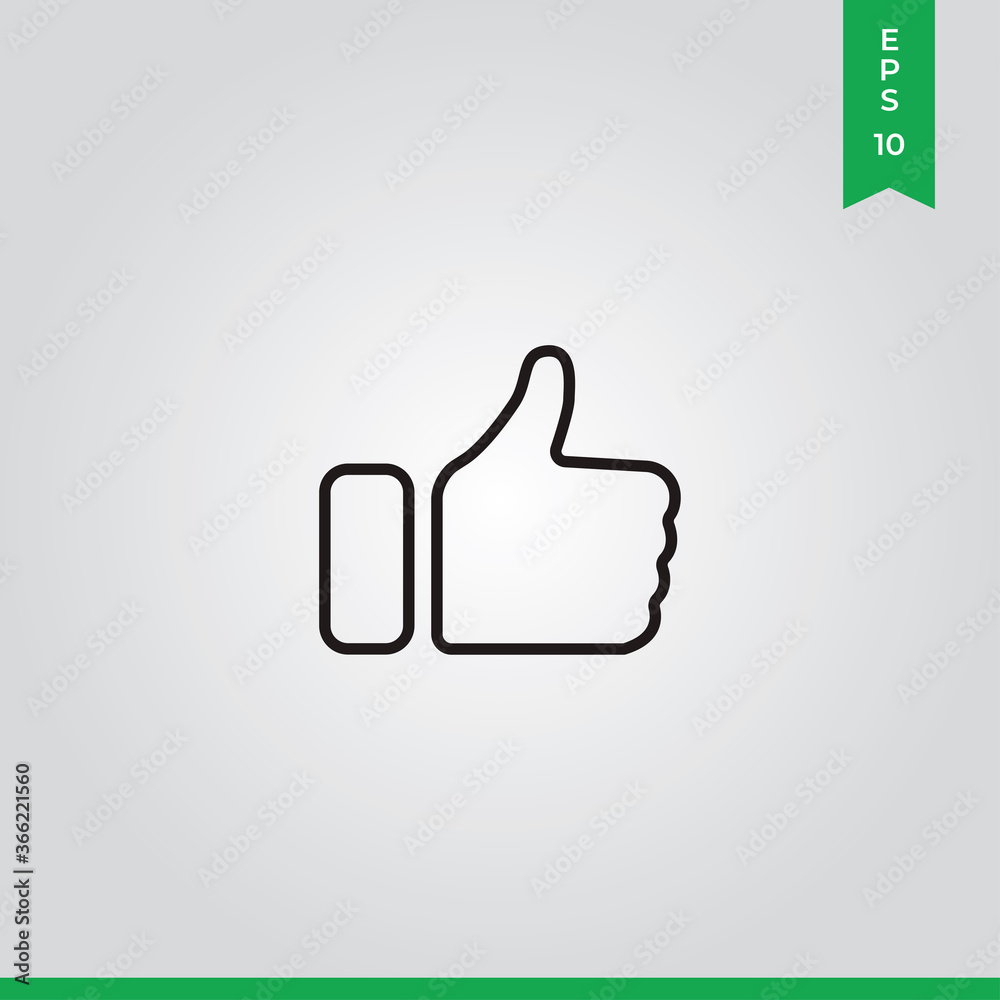 Thumbs up icon vector. Like sign