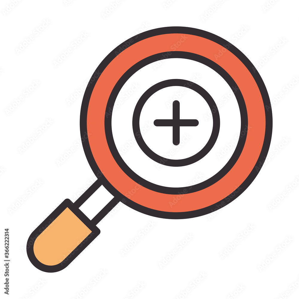 magnifying glass plus line and fill design icon magnifying glass plus line and fill design icon