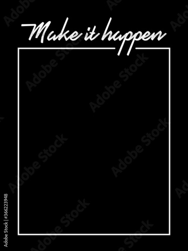 restaurant menu design black and white stylish make it happen slogan