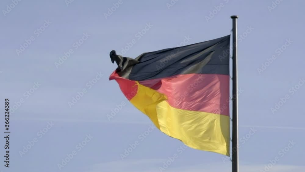 Massive German flag flies in slow motion Massive German flag flies in slow motion