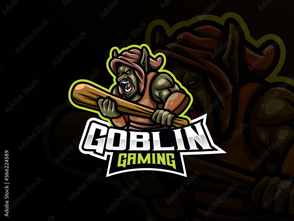 Goblin mascot sport logo design