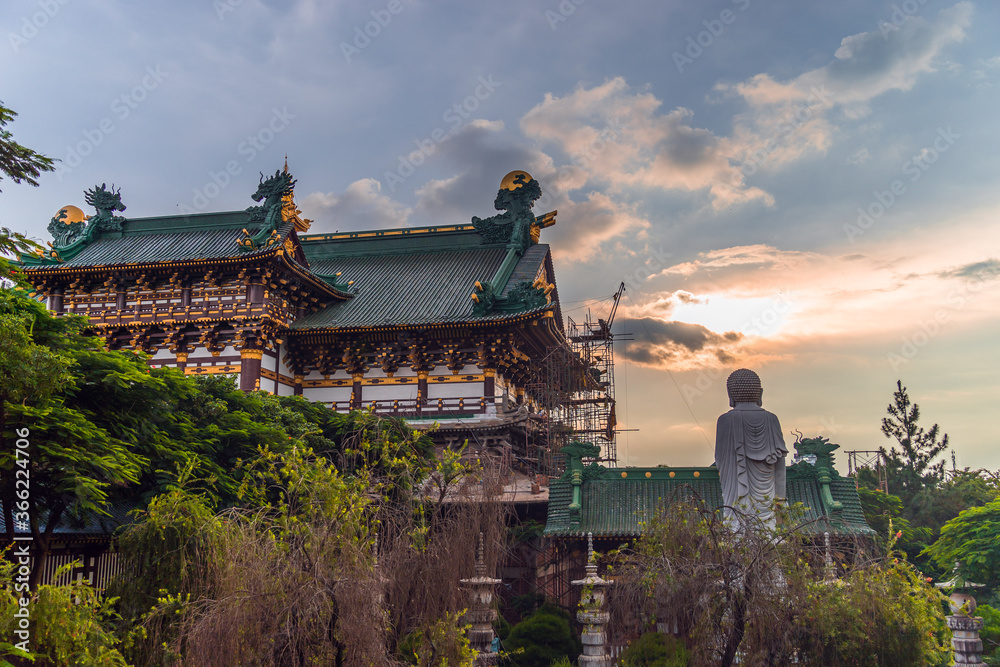 Minh Thanh pagoda, a majestic Buddhist architectural structure in Pleiku city in Pleiku city, Gia Lai province (Central Highland of Vietnam)