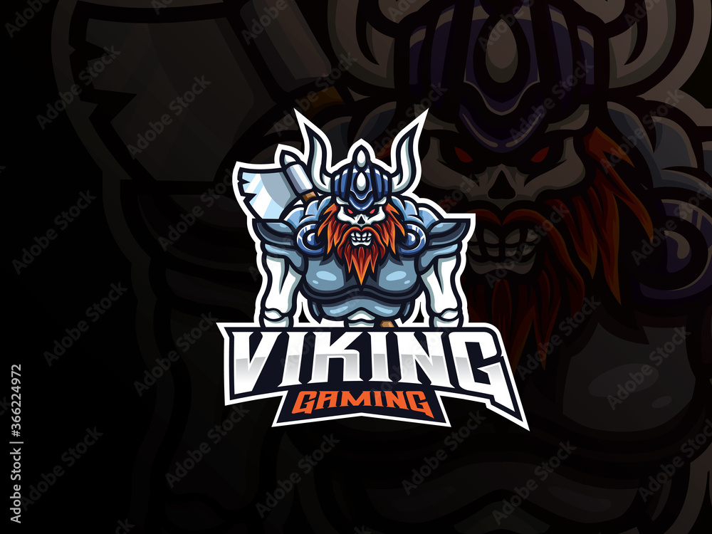 Viking skull mascot sport logo design