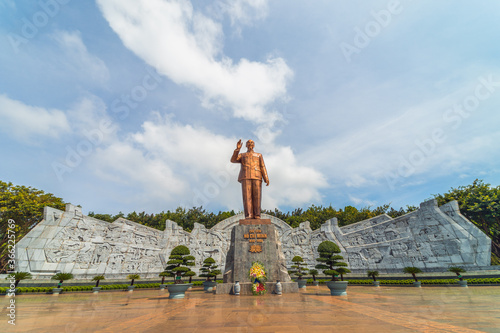 Dai Doan Ket Square (Quang truong lon), is located in the center of Pleiku city in Gia Lai province. Wide square with bronze monument of communist leader Ho Chi Minh. photo