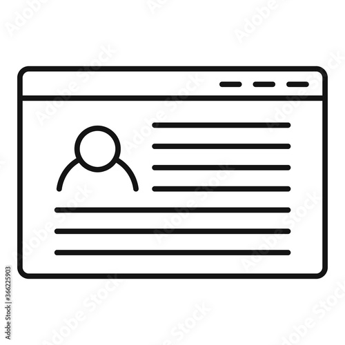 Storyteller web page icon. Outline storyteller web page vector icon for web design isolated on white background