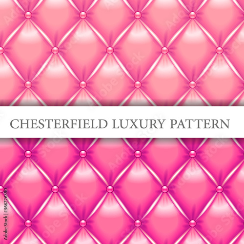 Chesterfield luxury shiny leather pattern pink
