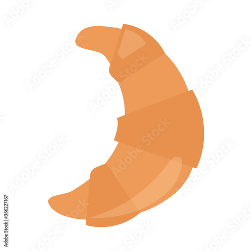 bread croissant menu bakery food product flat style icon