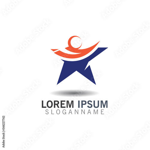 Free Download People combination Star logo inspiration design template vector - GFXLoad