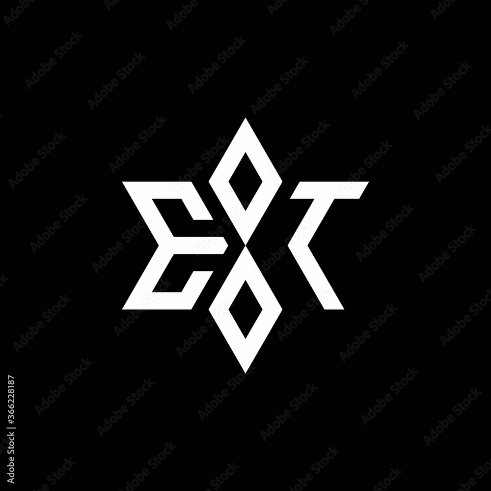 ET monogram logo with star shape and luxury style ET monogram logo with star shape and luxury style