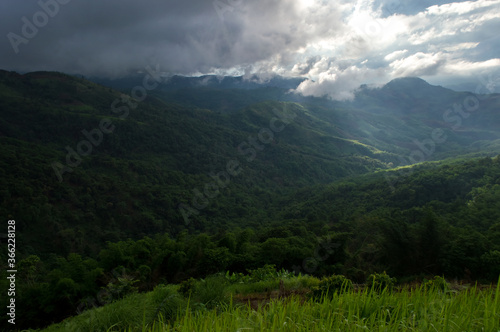 High mountain and cloud landscape The beauty of nature in the tropical forest.  © Arnon