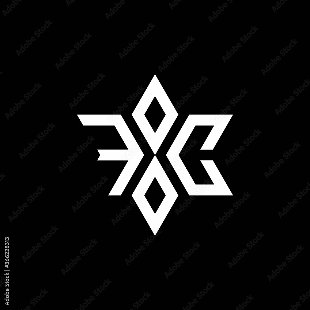 FC monogram logo with star shape and luxury style FC monogram logo with star shape and luxury style