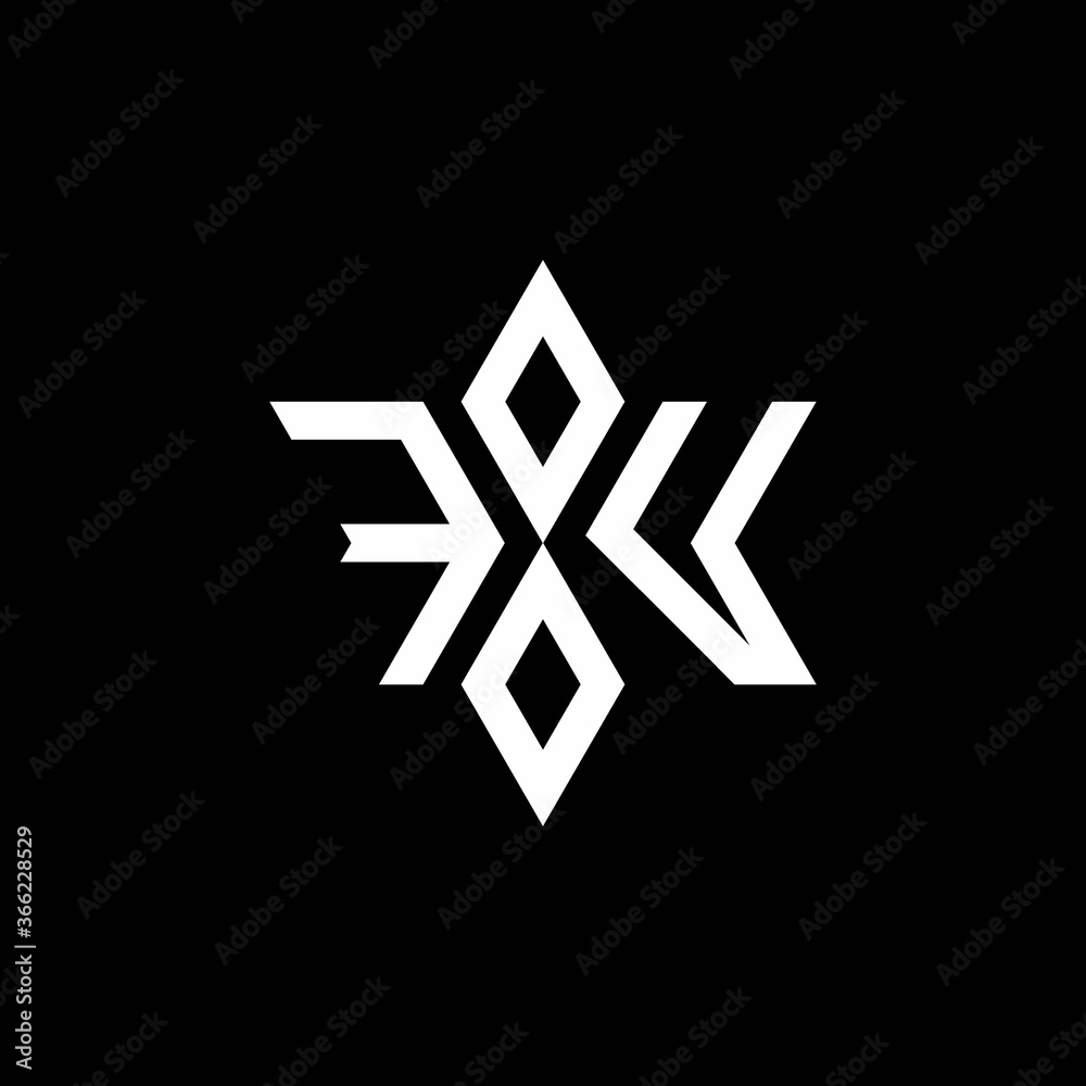 FV monogram logo with star shape and luxury style FV monogram logo with star shape and luxury style
