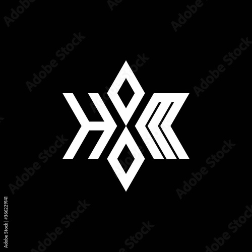 HM monogram logo with star shape and luxury style