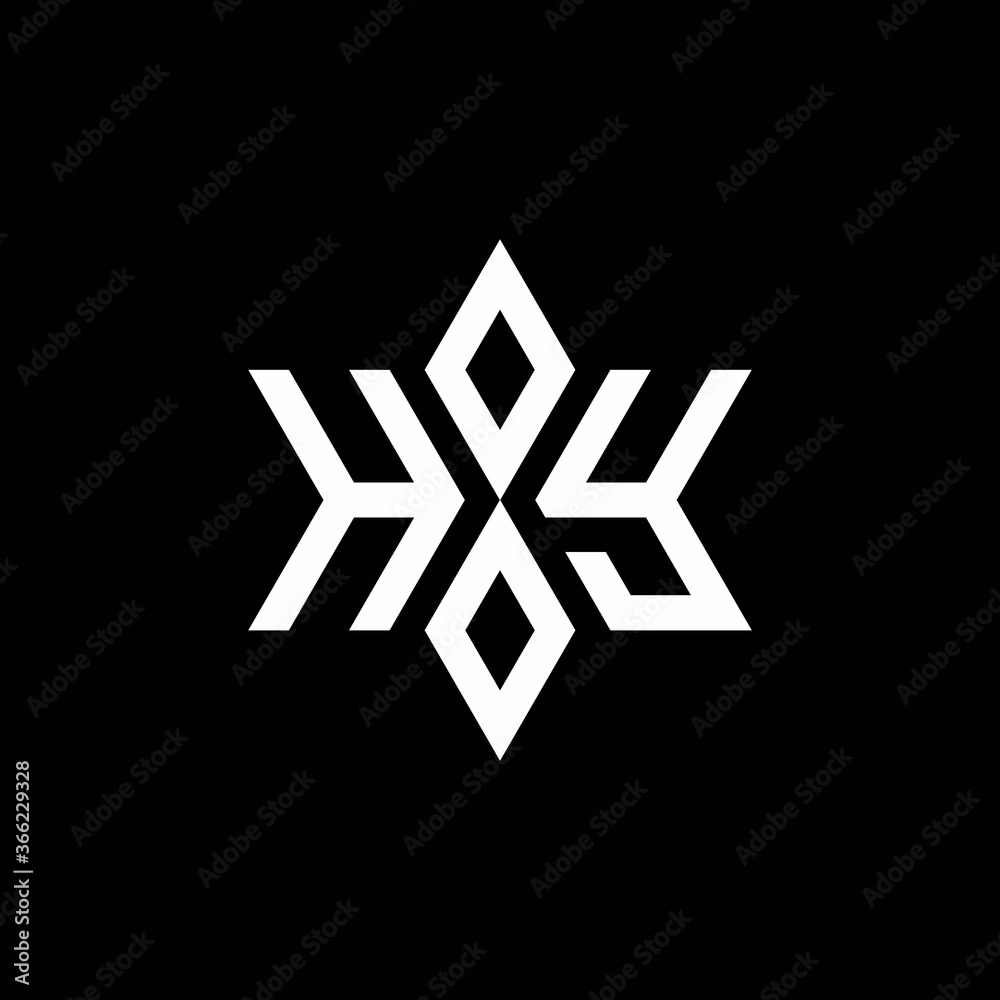 HY monogram logo with star shape and luxury style HY monogram logo with star shape and luxury style