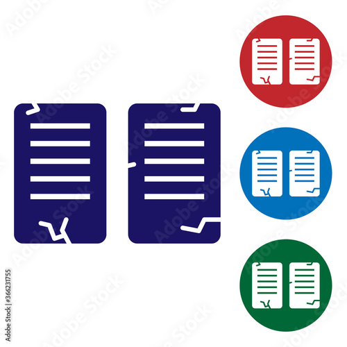 Blue The commandments icon isolated on white background. Gods law concept. Set icons in color square buttons. Vector Illustration.