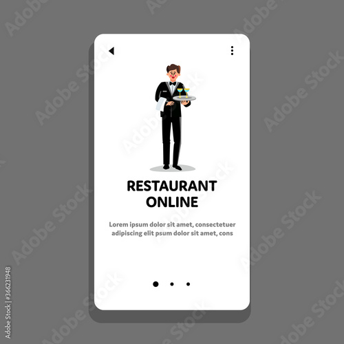 Restaurant Online Service Delivery Drinks Vector Illustration