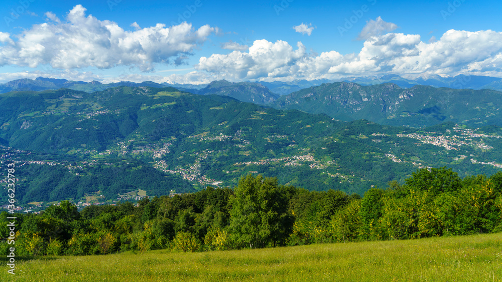 Mountain landscape at Valcava pass, in Lecco province