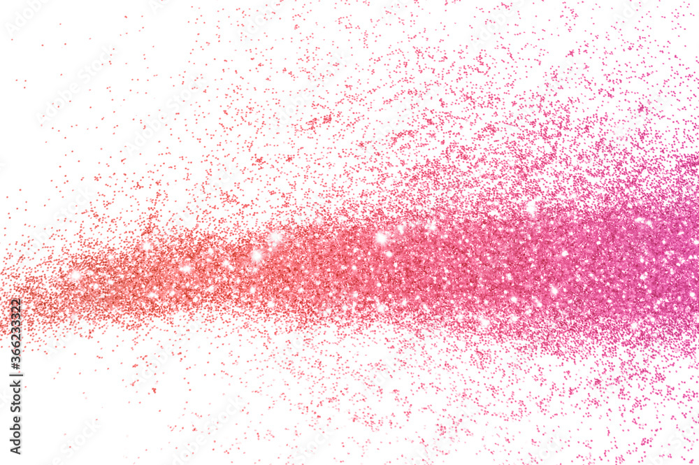 Pink glitter on white background Pink glitter on white background