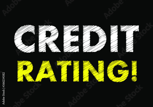 Credit rating writing on black chalkboard