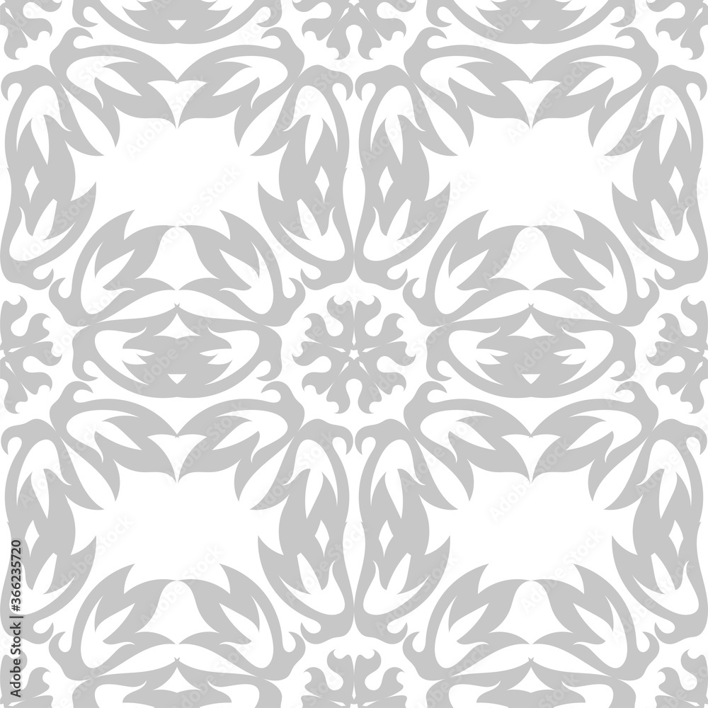 Floral seamless pattern. Monochrome background with gray flowers Floral seamless pattern. Monochrome background with gray flowers