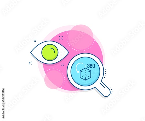 VR simulation sign. Research complex icon. Augmented reality line icon. 3d cube symbol. Analytics or analysis banner. Augmented reality sign. Vector