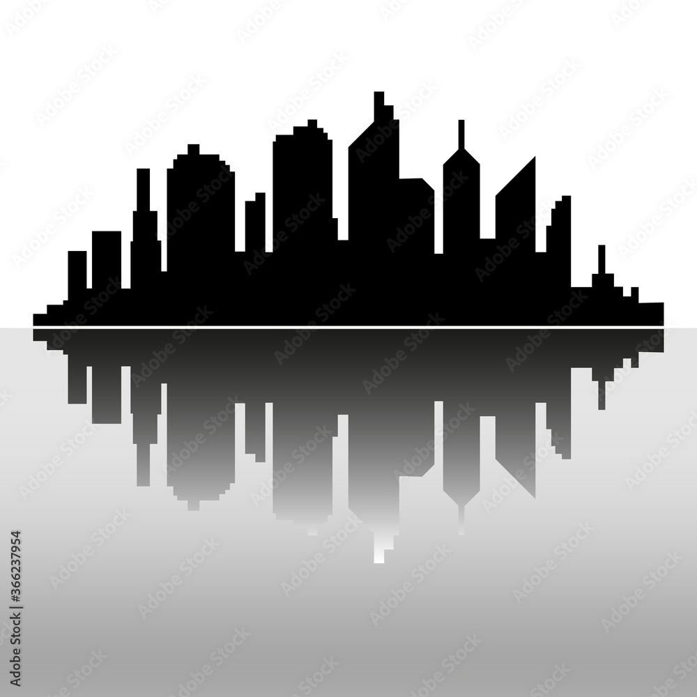 Vector city silhouette icon
