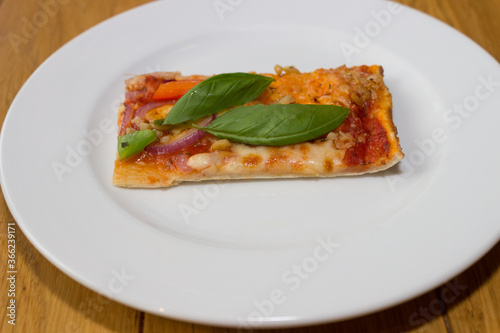 Italian Pizza from above on white plate
