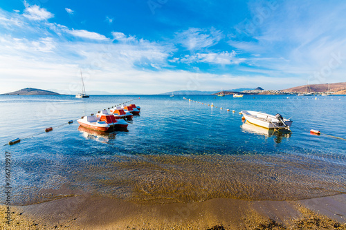 Fototapeta Naklejka Na Ścianę i Meble -  Ortakent Yahsi Beach in Bodrum Town of Turkey