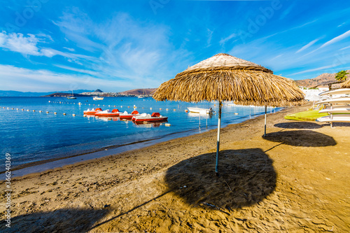 Fototapeta Naklejka Na Ścianę i Meble -  Ortakent Yahsi Beach in Bodrum Town of Turkey