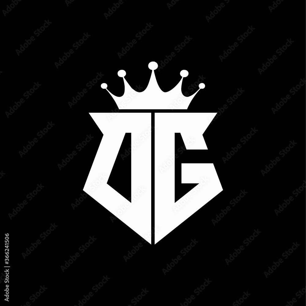 dg logo monogram shield shape with crown design template Stock ...