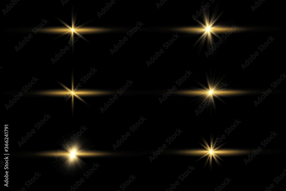 Set of flashes, Lights and Sparkles on a transparent background. Set of flashes, Lights and Sparkles on a transparent background.