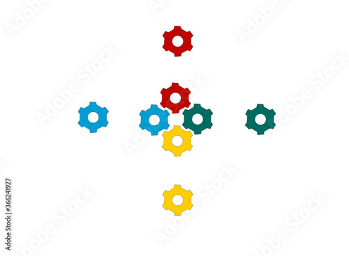 Zahnräder in Vielen Farben 