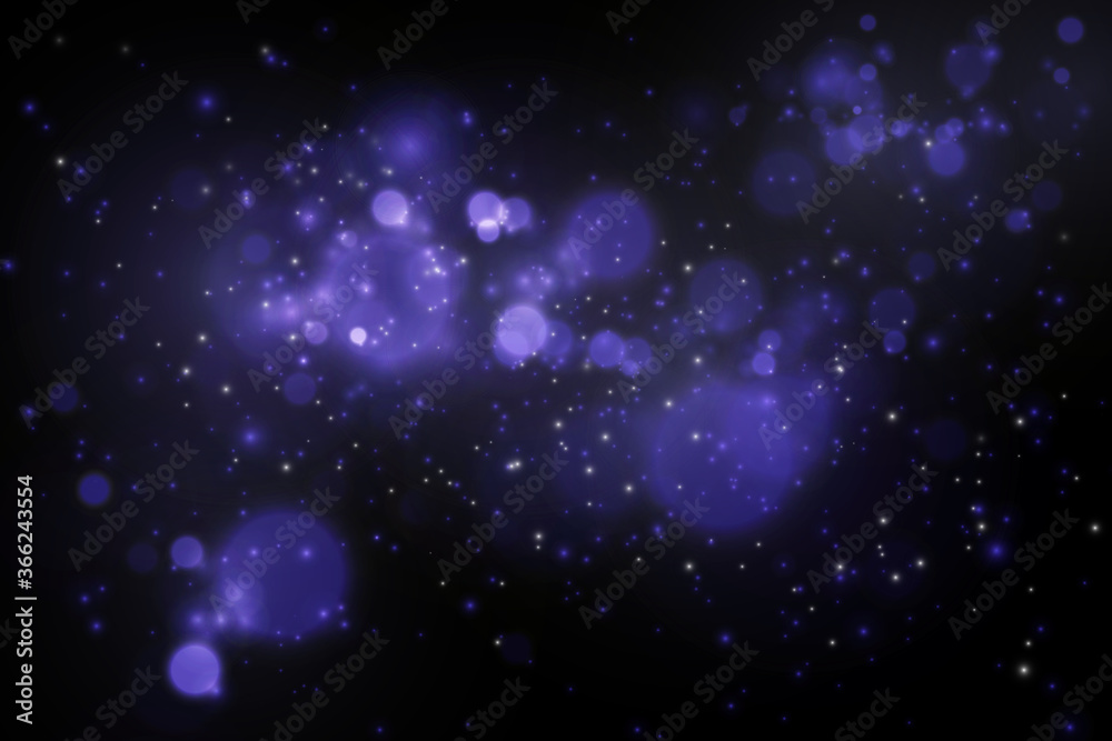 Obraz premium Blurred bokeh light on dark background.