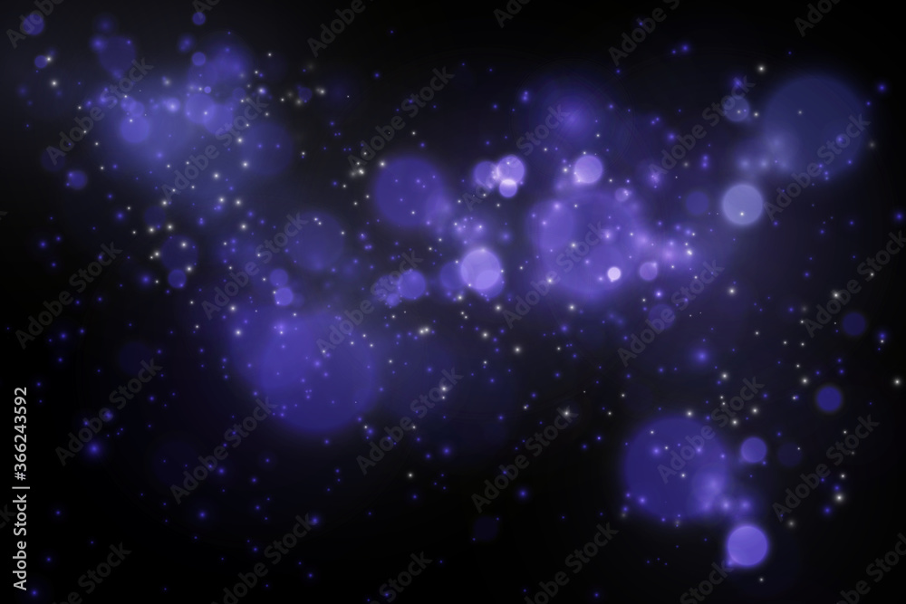 Fototapeta premium Blurred bokeh light on dark background.