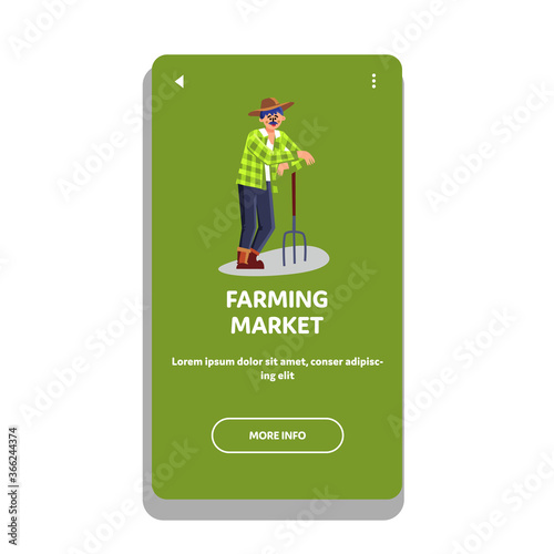 Farming Market Natural Vegetable And Fruit Vector