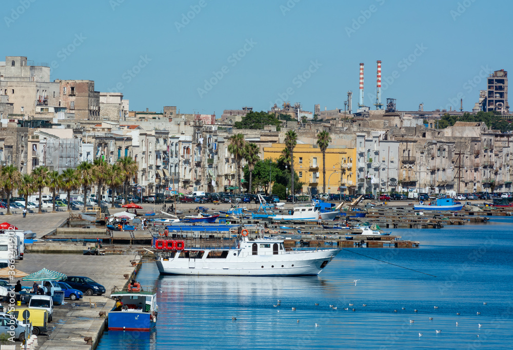 Horizontal View of the Town of Taranto Vecchia in Summer